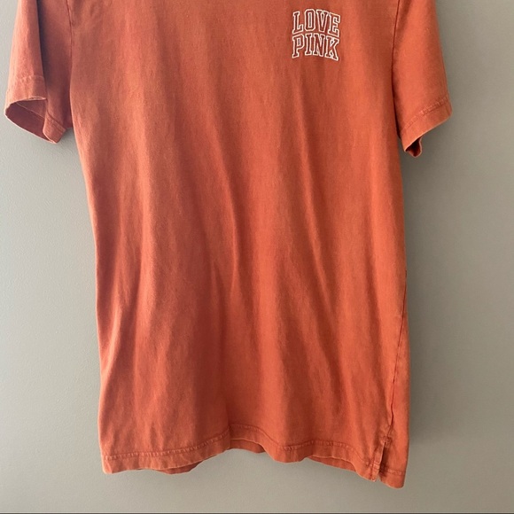 PINK Victoria's Secret Oversized Tee Shirt Orange Sz XS - Picture 3 of 10